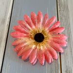 Handmade NEW… Fun Festival Boho Style Sparkly Pink Flower Hair Barrette Photo 1