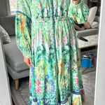 Anthropologie Long-Sleeve Printed Maxi Shirt Dress Jungle Print Photo 0