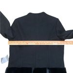 Gal Meets Glam Black wool blend jacket with faux fur hem Photo 6