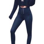 We Wore What  Blue Lace up Leggings. NWT Photo 5