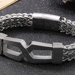 12mm Luxury Stainless Steel Bangle Bracelet (Silver) Photo 1