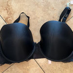Victoria's Secret  Body By Victoria Black Lace  Perfect Coverage T-Shirt Bra 42DD Photo 0