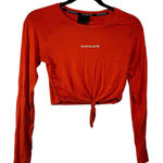 Alphalete  Aspire Signature Long Sleeve‎ Tie Small Dark Orange Soft Cropped Photo 0