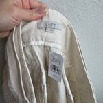 Loft NWT  Linen Cotton Ecru Cream Belted Denim Knee Length Skirt Size 10 TALL Photo 3