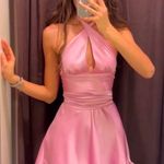 ZARA dress mini halter pink satin Bow  🍬 🎀 wedding party coctail bridal shower Photo 2