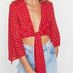 Faithfull the Brand Faithful the Brand Rosario red white floral wrap boho bohemian crop cropped top Photo 3