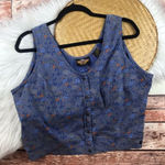 VTG Harley Davidson printed button‎ front crop top Size XL Photo 0