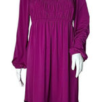 Muse Dress Womens 10 Purple Black Satin‎ Babydoll Smocked Peasant Party Colorful Photo 0
