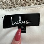 Lulus  Wine & Dine white Swiss dot long sleeve mini skater dress size S Photo 6