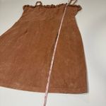 FIKA THE BRAND SUEDE RUFFLE TAN BROWN MINI DRESS SIZE M Size M Photo 9