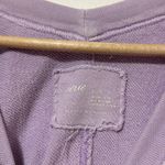 Aerie  Oversized Wonder V-Neck Sweatshirt Purple Size XS Smiley Face Graphic Photo 2