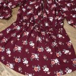 Wishful park NWT cranberry color floral zip up top Photo 2