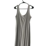 Women's Size Medium Cotton Grey Striped Maxi Light Weight Dress Gray Photo 5