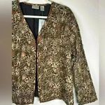 Chico's NWT Chico’s Women’s Size 1 (Medium/Size 8) Silk Open Front Jacket Animal Print Photo 5