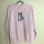 Vintage Pannill Women Kitten Print Sweatshirt Sz XL Pink/Gray EUC CottageCore Pink Photo 1