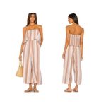l*space L* Paulina Striped Ruffle Strapless Wide Leg Jumpsuit L Photo 4