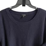Talbots  Womens 2X Navy Blue Textured Knit Crewneck 3/4 Sleeve Sweater Button Det Photo 1