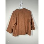 J Jill PureJill Brown Linen Top Sz S Artsy Lagenlook Boxy Beachy Minimalist Photo 2
