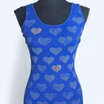 EXPRESS Vintage 2000s royal blue  tank top hearts Size Small Photo 0