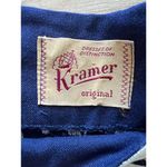 Vintage 1950s Navy White Embroidered Dress 50s Embroidered Cotton Wiggle Kramer Blue Photo 1