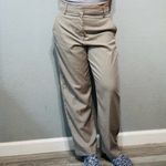 H&M Women Tan Chinos Relaxed Fit High Waist Straight Leg Size 10 Wide Waist Band Photo 1