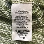 Honey Belle  Women's Rayon Blend Green Striped V-Neck‎ Relaxed Sweater Size Large Photo 8