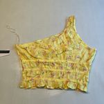 BP  Womens One Shoulder Crop Top Yellow Floral Size Small‎ Photo 7
