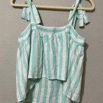 Stoney Clover Lane  X Target Green & White Striped Crop Top S Tie Shoulder Beachy Photo 6