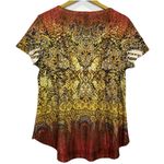 World Unity Bedazzled Grunge Punk Goblin Top XL Paisley Tattoo Y2K Multicolor Brown Photo 3
