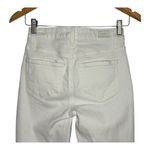 Paige  Cindy Crisp Crop White Jeans‎ Raw Hem High Rise Denim Women Size 24 Photo 4