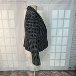 Ann Taylor Black White One Button Shawl Lapel Lined Tweed Blazer Size 6 Photo 3