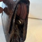 Vintage Valentina Pell Stampati Leather Cosmetic Bag w Mirror Crocodile Photo 8
