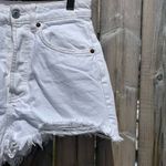 ZARA  Women’s High Rise White Distressed Denim Shorts Photo 5