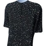 Vintage 100% Silk Rainbow Sequin Beaded Midi Dress Party New Year’s Evening L Black Size L Photo 5