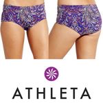 Athleta Aqualuxe Swim Bottoms Paradise Purple Floral Print Mid Rise Womens XS Photo 1