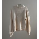 Paige Womens Textured Knit Drawstring Long Sleeve Sweater Hoodie Cream L Photo 2