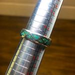 Sterling Silver Crushed Turquoise Mosaic Inlay  Southwestern Ring Size 11 Photo 10