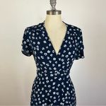 Seraphine Maternity Atara Blue Floral Summer Wrap Dress Size 2 Photo 3