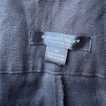 August Silk  Linen Blend Wide Leg Cropped Pants‎ Black Size 14 Side Zip Photo 4