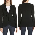 Cinq à Sept Cinq a Sept Lanier Ruffle Blazer Size 0 Black Formal Luxury Jacket Career Office Photo 1