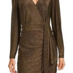 Alex Marie  Shimmering Brown Long Sleeve Dress Photo 0
