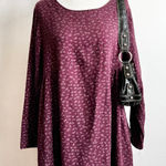 Purple Floral Lagenlook Dress Boho Minimalist Earthy Vintage‎ Mori Kei XL Photo 0