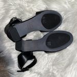 Eileen Fisher  Catch Ankle Wrap Sandals 8 Pewter + Black Mirror Leather Shoes Photo 4