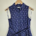 Chetta B Navy Blue Sleeveless Midi Fit & Flare Nautical Dress Pockets Size 6 Photo 9