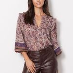 Cleobella  Samara Bishop Sleeve Printed Cotton Blouse M Photo 1