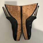 YSL Yves Saint Laurent Black Patent Leather Slingback Cork Wedge Platform EU 40 Photo 4