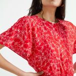 & Other Stories & Other Stories Batwing Sleeve Ruffle Mini Dress Red & White Floral US Size 12 Photo 12
