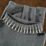 Talbots Women’s  Sabrina Cashmere Blend Pearl Beaded Gray Tunic Sweater XS Photo 5