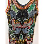 Pinky Creations 80s Vintage Sequin Silk Hand Beaded Dress Size XL Black Photo 3