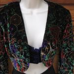Vintage Velvet Bralette Cropped Jacket Purple Photo 2